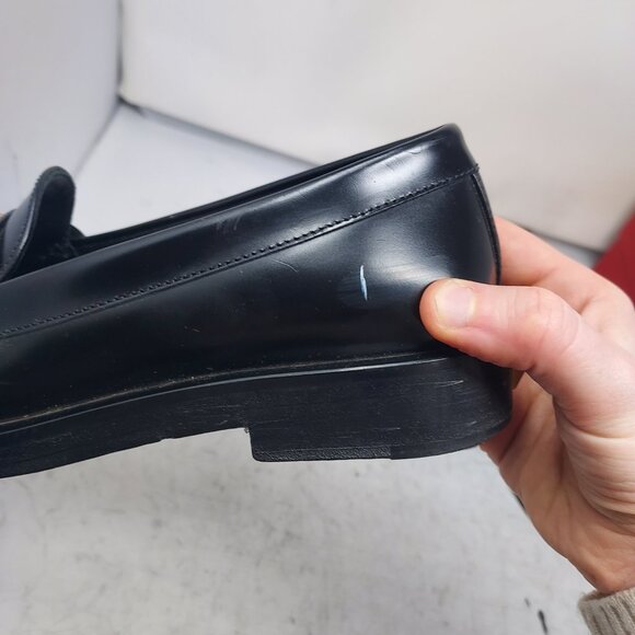 VALENTINO GARAVANI ROMAN STUD BLACK LEATHER LOAFER - Picture 12 of 13